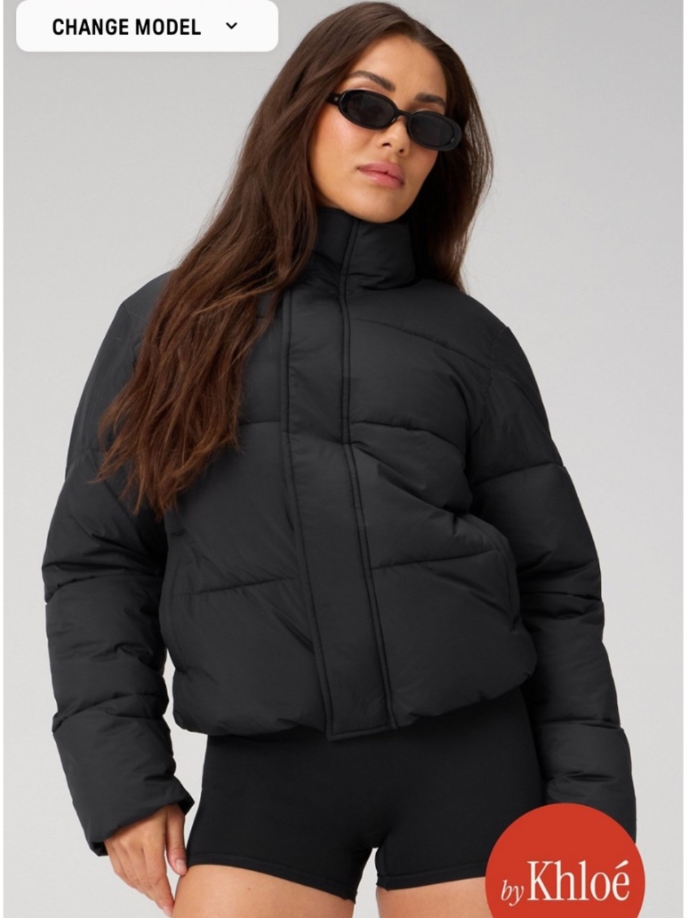 Fabletics Black Puffer Jacket | Size L